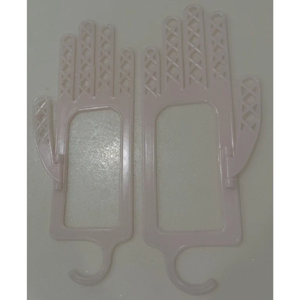 Vintage 50’s Pink Plastic Glove Stretchers – 1 Pair Retro Hand Shaper Hooks